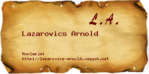 Lazarovics Arnold névjegykártya