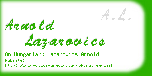 arnold lazarovics business card